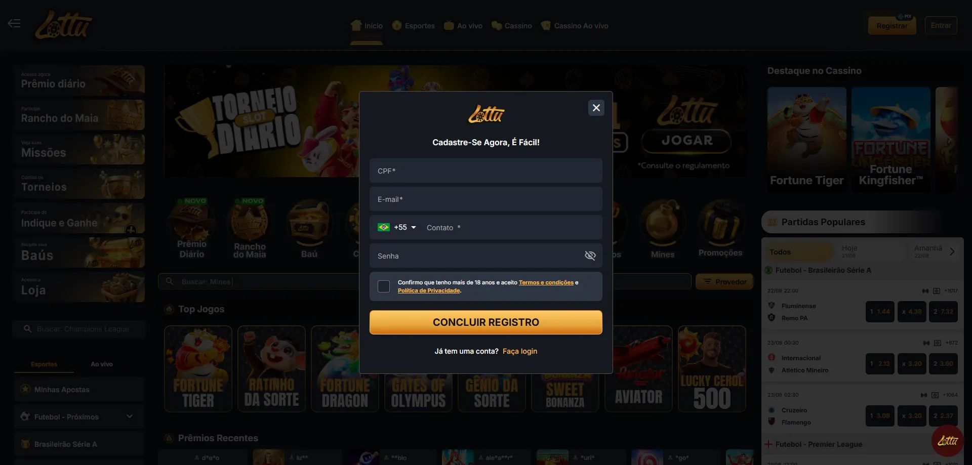 Cadastro na Lotus Bet Casino — criar conta em minutos